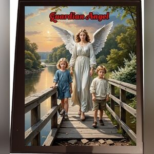 Guardian Angel In A Glass Front Frame 8x10 Picture AI wall